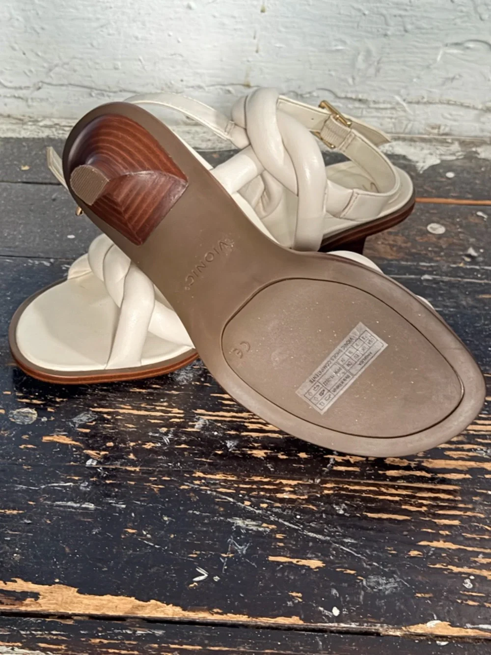 Vionic Cream Braided Slingback Heels - Picture 5 of 6